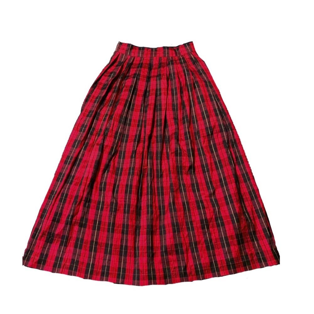 Vintage Talbots red tartan plaid pleated skirt